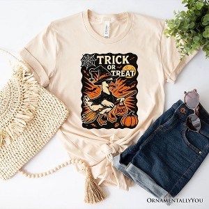 Trick or Treat Goose T-Shirt, Vintage Halloween Witch Tee for October| OrnamentallyYou - 1 of 4