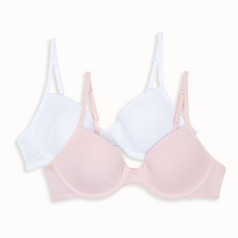 Hanes Girls' 2pk Underwire Bra - Pink/white 38 : Target