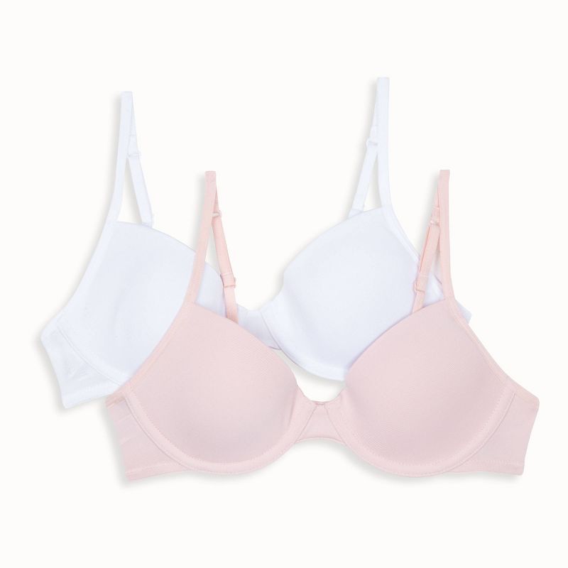 Hanes Girls' 2pk Underwire Bra - Pink/White , 1 of 3