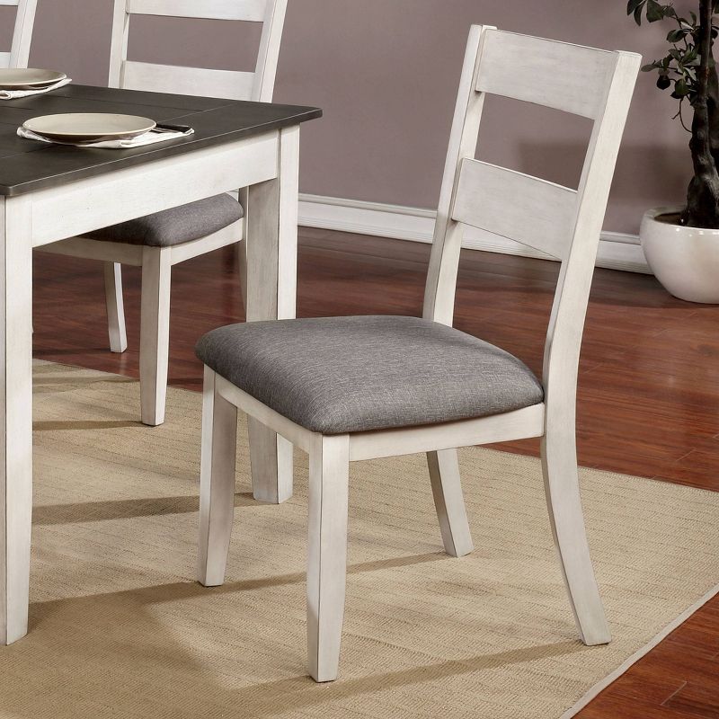 2pc Acker Slat Back Side Chairs White/Gray - HOMES: Inside + Out, 3 of 6