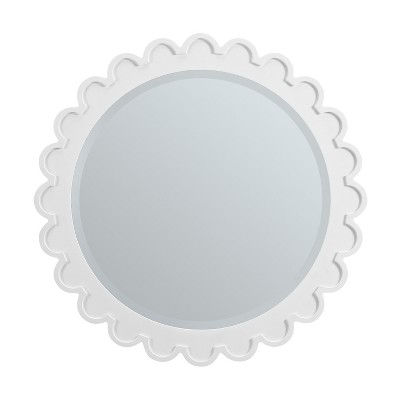 James Martin Vanities Adelese Scalloped Round 32" Mirror, Bright White