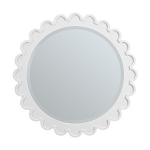 James Martin Vanities Adelese Scalloped Round 32" Mirror, Bright White - 1 of 2