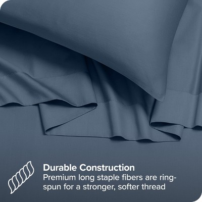 Organic Cotton Twin Sheet Set in Bering Sea Blue