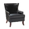 Gonzalo Mid-century Modern Vegan Leather ergonomic Accent Armchair | ARTFUL LIVING DESIGN - 3 of 4