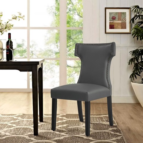 Subrtex Upholstered Dining Chairs Set of 2, PU Leather Dining Chair with Nail heads Trim - image 1 of 4