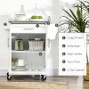 LunaLulinlk Kitchen Island on Wheels, Rolling Kitchen Cart with Stainless Steel Countertop, Drawer, Towel Rack - 4 of 4