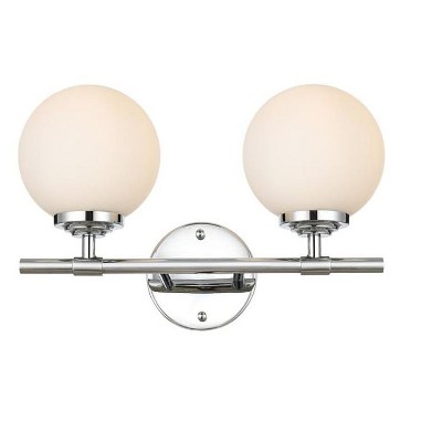 Elegant Lighting Ansley 2 light Chrome and frosted white Bath Sconce