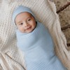 Bleu La La , 100% Luxury Organic Cotton Ribbed Baby Swaddle Blanket for Newborn and Infant Boys and Girls - 2 of 4