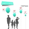 PartyWoo Balloons Teal Turquoise Aqua 18 12 10 5 Inch 140 pcs - 2 of 4