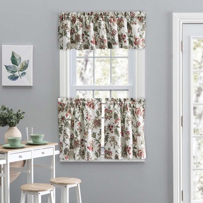 Madison Floral Natural Ground Rod Pocket Valance