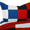 Slickblue Full/Queen 3 PC Quilt Set, Vermicelli-Quilted TC Fabric, Plaid Design, 13 Color Options, 90.5"x90.5" - 3 of 4