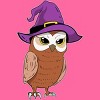 Women's Design By Humans Owl Witch Halloween T Shirt By thebeardstudio Racerback Tank Top - 2 of 3