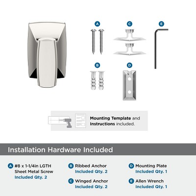 Polished Nickel Single Prong Wall Hook