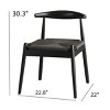 FONTOI Woven Accent Stools Set of 2, Armchair Upholstered Chair with Wood Legs for Kitchen Living Room, Black, 22"*22.8"*30.3" - 3 of 4
