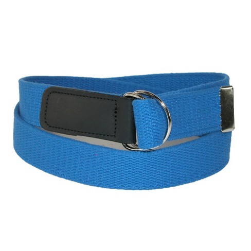 Ctm Plus Size Cotton Web Belt With Double D Ring Buckle, Royal Blue ...