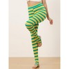INSPIRE CHIC Women's Printed Stripe High Waist Elastic Waistband Yoga Stirrup Pants - 3 of 4