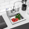 Tangkula Stainless Steel Sink NSF Wall Mount Hand Washing Sink with Faucet & Back Splash - 3 of 4