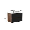 Akoasm 30 Inch Floating Bathroom Storage Cabinet With Integrated Ceramic Sink-Black+Walnut - 2 of 4