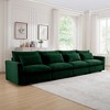 4 Seater Deep Seat Couches, Modern Living Room Beige Corduroy Sofas, Comfy Design with 4 Waist Pillows - 3 of 4