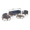 Christopher Knight Home Sandy 6 piece Outdoor Acacia Wood Sectional Seating Set with Water-Resistant Cushions - 3 of 4