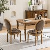 CAVINAS French Style Dining Chairs Set of 2, PU Leather Dining Room Chairs with Button Tufting and Solid Wood Legs - 3 of 4
