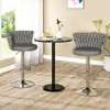 Hooseng Bar Stools Set of 2, Velvet Upholstered Bar Chairs with Black Metal Legs, Backs and Footrest Counter Height Bar Stools - 2 of 4