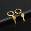 Gold Huggie Small Hoop Earrings with Charm Personalized /Star/Cross/Lock/Key 18k Gold Plated Crystal Drop Dangle Earrings for Women - 4 of 4