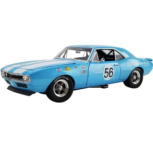 1967 Chevrolet Camaro Z/28 Trans Am #56 "Dana Chevrolet Southgate" Light Blue w/Stripes & Graphics 1/18 Diecast Model Car by GMP - 1 of 4