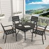 40.6" Outdoor Round Patio Dining Table with Umbrella Hole, All-Weather Metal Outdoor Dining Table for Garden, Balcony, or Backyard–The Pop Home - 2 of 4