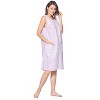 Casual Nights Women's Zipper Front House Dress Sleeveless Seersucker Housecoat Duster Lounger - 3 of 4