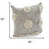 HomeRoots Set of Two Gray and Ivory Floral Cotton Throw Pillows With Fringe - 3 of 4