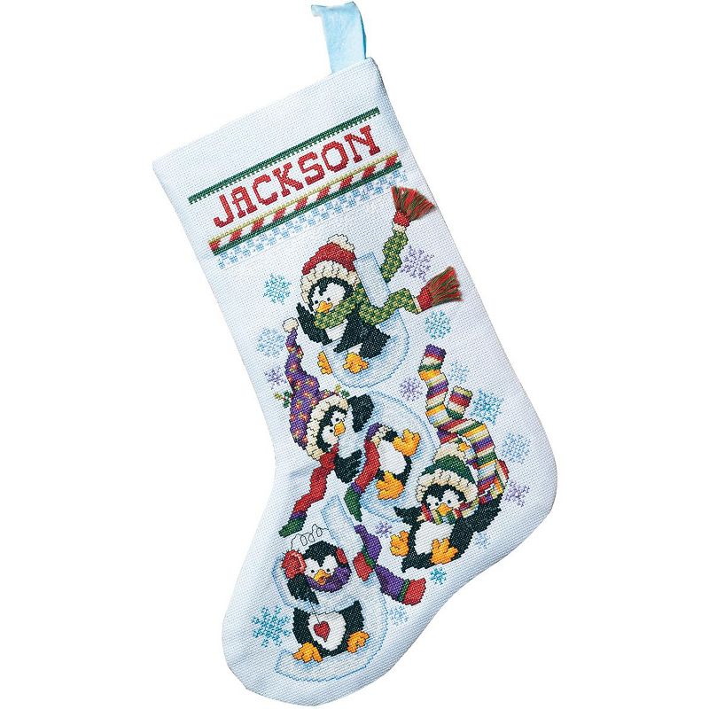 Janlynn Counted Cross Stitch Stocking Kit 18" Long-Penguin Joy (14 Count), 1 of 2