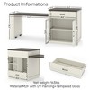 LOVSON 83.1" Expandable Kitchen Island with Sliding Dining Table for 2-6 People with Tempered Glass Doors and Electrical Outlets and Storage Space - 2 of 4