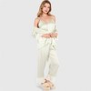 Anna-Kaci Lounge Women's Satin Pajama Set with Ruffled Cuffs and Button-Up Top - 4 of 4