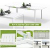 DOMETOUR Patio Dining Expandable Table, Metal Aluminum Outdoor Table for 6-8 Person Rectangular Table for Porch Lawn Garden Bistro(Ivory White) - 4 of 4