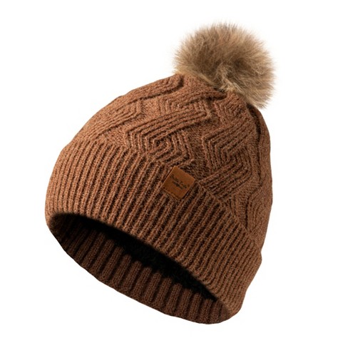 Britt's Knits Womens Stylish Warm Knit Mainstay Plush-Lined Pom Pom Cold Weather Hat - image 1 of 2