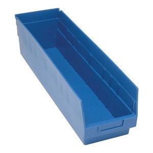 Quantum Storage Systems Economy Shelf Bin, Nesting, 23-5/8"W X 6-5/8"D X 6"H, (7) Divider Slots, Rear Hanglock, - 1 of 1