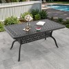 59.06" L x 35.43" W Rectangular Cast Aluminum Patio Table with 1.88" Umbrella Hole - 2 of 4