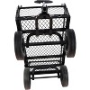 RISOKEYS Heavy Duty 660 Lbs Capacity Mesh Steel Garden Cart,4 Solid Tires with Removable Sides -Tool Cart for Gardening,Farming,Black - 4 of 4