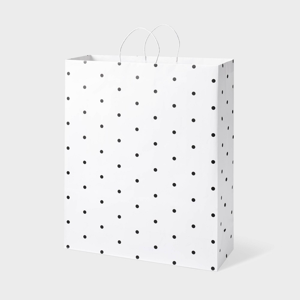 Photos - Other Souvenirs Black/White Dots Jumbo Gift Bag - Spritz™