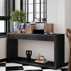 Lyngins Modern 2-Drawer Fluted Entryway Table with Storage, Wood Console Table, Minimalist Natural Wood Veneer Sofa Table for Hallway, Entryway - 2 of 4