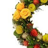 Northlight 12.5" Unlit Peach/Yellow Flowers with Moss and Twig Artificial Floral Spring Wreath - 4 of 4