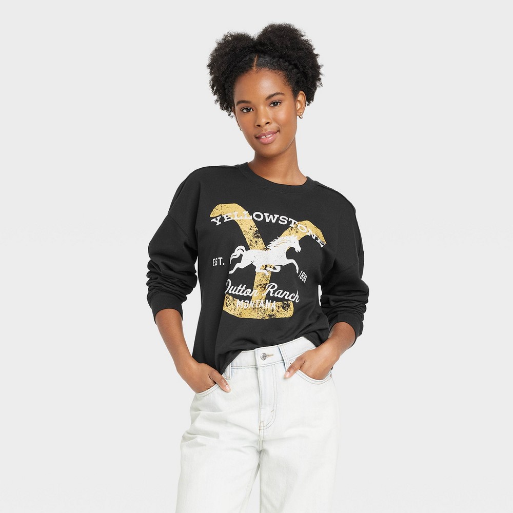 Women's Yellowstone Dutton Ranch Graphic Sweatshirt - Black XS