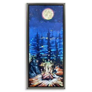 Stupell Industries Wildlife Camper Animls & Bonfire, 15" x 31" - 1 of 4