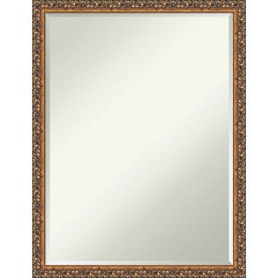 Amanti Art Antique Bronze Petite Bevel Wood Bathroom Wall Mirror 26 x 20 in.