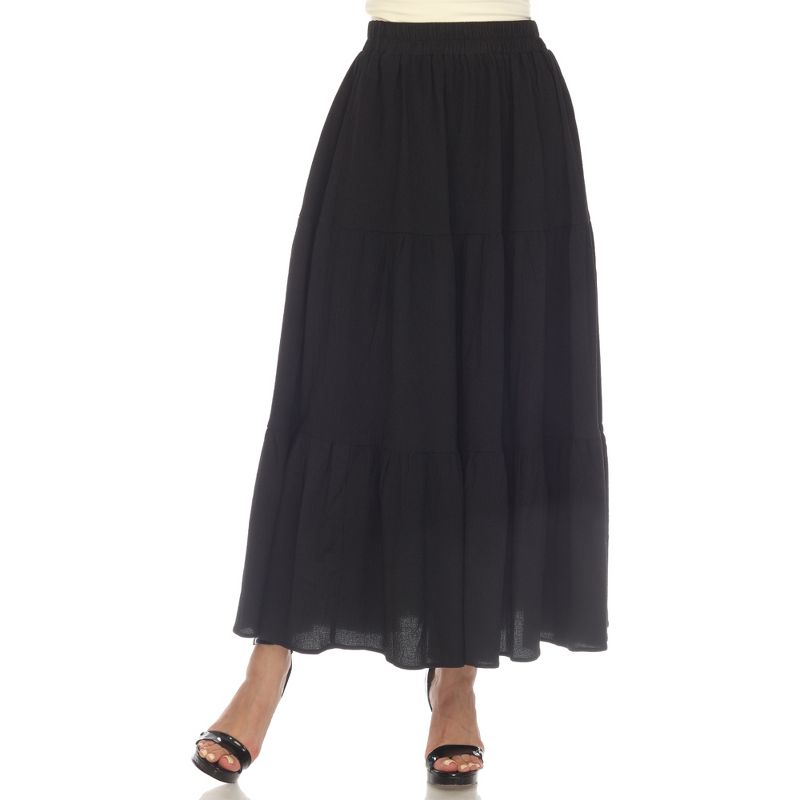 Women's Pleated Tiered Maxi Skirt, 1 of 6