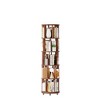 Okak 360 Rotating Bookshelf with Wheels, Solid Wood Narrow Bookcase with 5-Tier, Display Case for Living Room, Office, Bedroom, Walnut - 4 of 4
