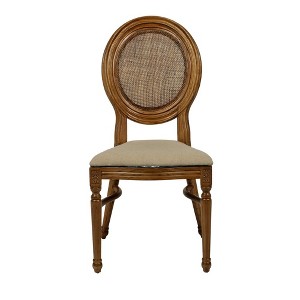 Commercial Seating Products,Rattan Back Tinted Raw Elizabeth Stackable Dining Chair - 1 of 2