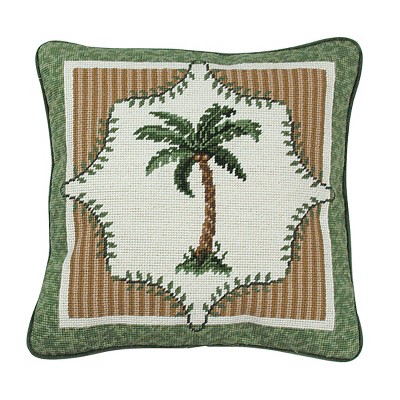 C&F Home 14" x 14" Martinque Palm Tree Needlepoint Pillow