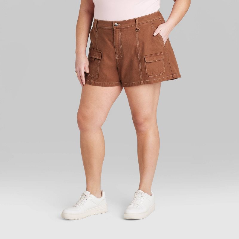 Women's Pull-On Cargo Jean Shorts - Wild Fable™, 3 of 5